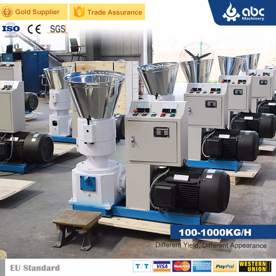 ホット販売フラット/リングダイ綿シャンクバイオマスおがくず木材飼料造粒機ペレット製造機価格 6-8 ミリメートルペレットミル 500kg/h 1-10tons